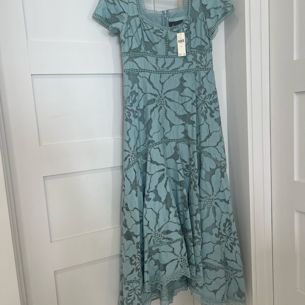 Green Asymmetrical Ruffled A-line Maxi Dress